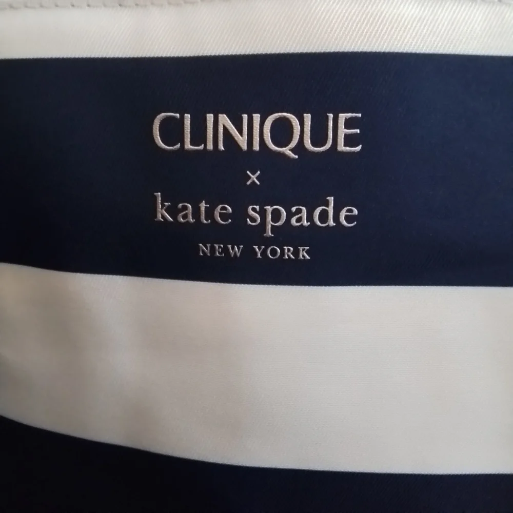 Clinique X Kate Spade New York Tote Blue & White Striped & Green